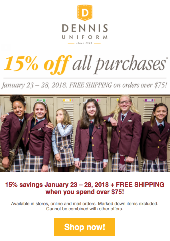 Dennis Uniform Sale