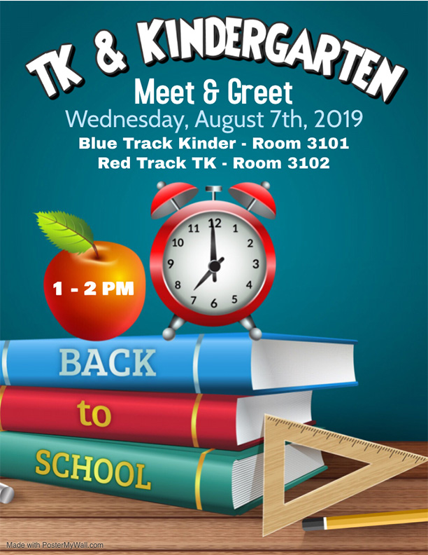 TK & Kinder Meet & Greet August 7th